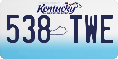 KY license plate 538TWE