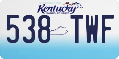 KY license plate 538TWF
