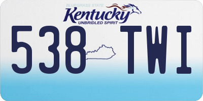 KY license plate 538TWI