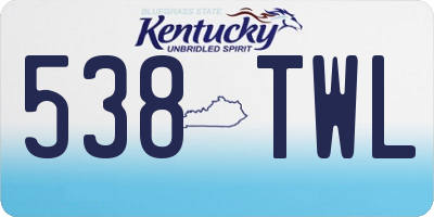 KY license plate 538TWL