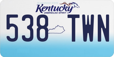 KY license plate 538TWN