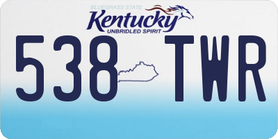 KY license plate 538TWR