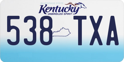 KY license plate 538TXA