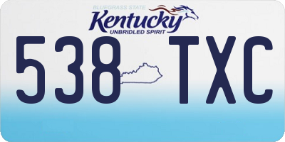KY license plate 538TXC