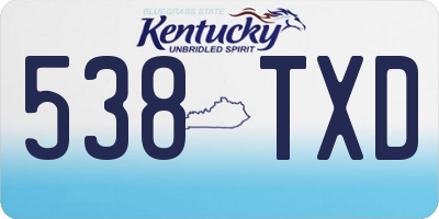 KY license plate 538TXD