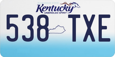 KY license plate 538TXE