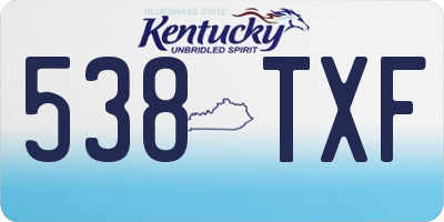 KY license plate 538TXF