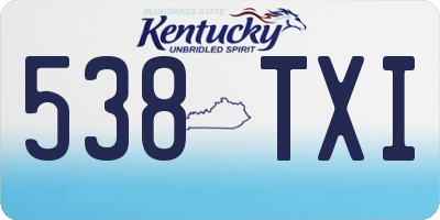 KY license plate 538TXI