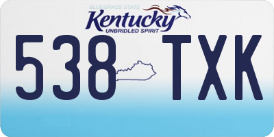 KY license plate 538TXK