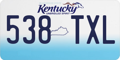 KY license plate 538TXL