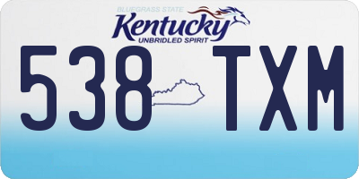 KY license plate 538TXM