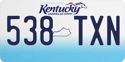 KY license plate 538TXN