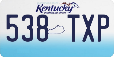 KY license plate 538TXP