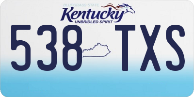 KY license plate 538TXS