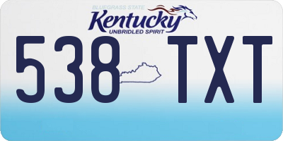 KY license plate 538TXT