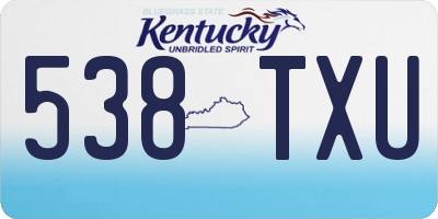KY license plate 538TXU