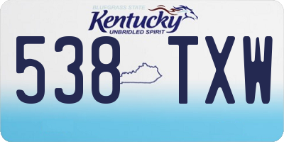 KY license plate 538TXW