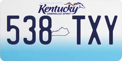 KY license plate 538TXY
