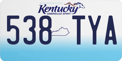 KY license plate 538TYA