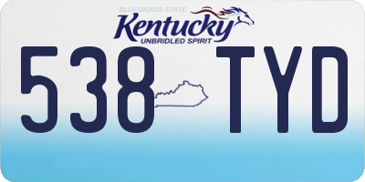 KY license plate 538TYD