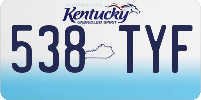 KY license plate 538TYF
