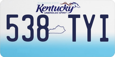 KY license plate 538TYI