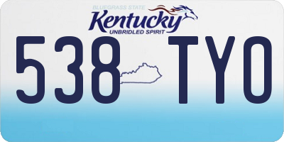 KY license plate 538TYO
