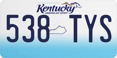 KY license plate 538TYS