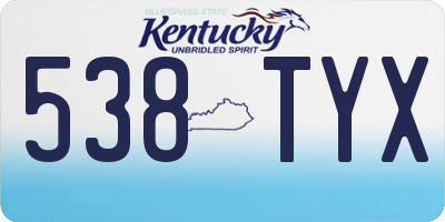 KY license plate 538TYX