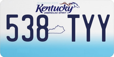 KY license plate 538TYY