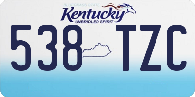KY license plate 538TZC