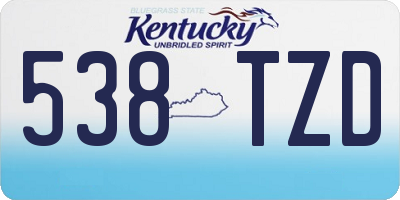 KY license plate 538TZD