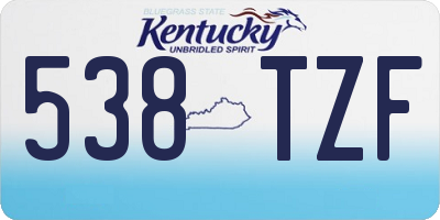 KY license plate 538TZF
