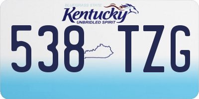 KY license plate 538TZG