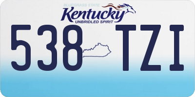 KY license plate 538TZI