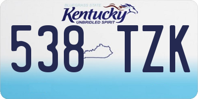 KY license plate 538TZK