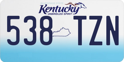 KY license plate 538TZN
