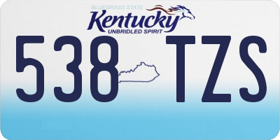 KY license plate 538TZS