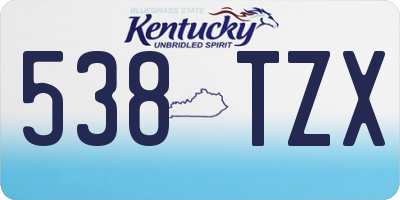 KY license plate 538TZX