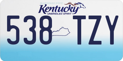 KY license plate 538TZY
