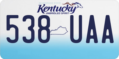 KY license plate 538UAA