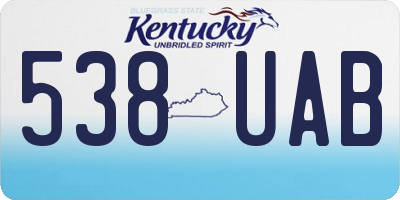 KY license plate 538UAB