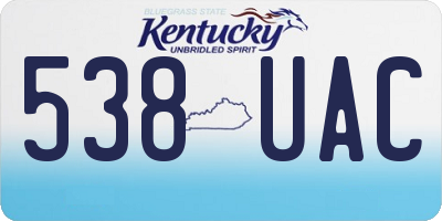KY license plate 538UAC