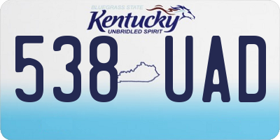 KY license plate 538UAD