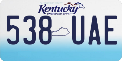 KY license plate 538UAE
