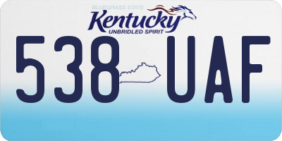 KY license plate 538UAF