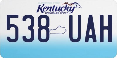 KY license plate 538UAH