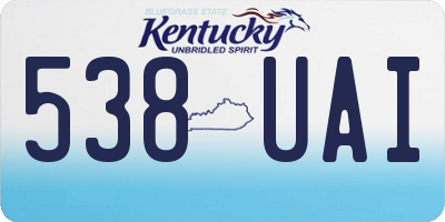 KY license plate 538UAI