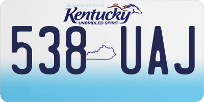 KY license plate 538UAJ