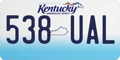 KY license plate 538UAL